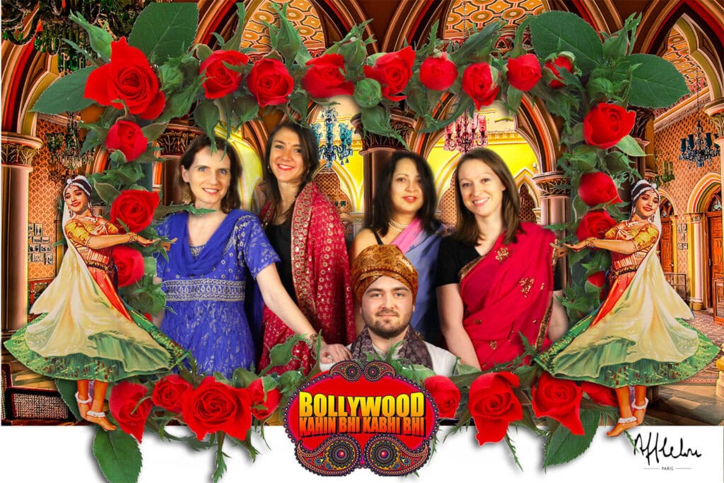 Soirée Bollywood réalisée par une animation fond vert avec costumes.