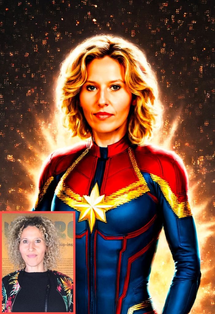 Photobooth IA pour soirée à thème. Transformation de la participante en Super-Héros.